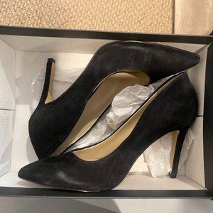 Saks Women's Black Suede 4 in. heel shoes. Size 9